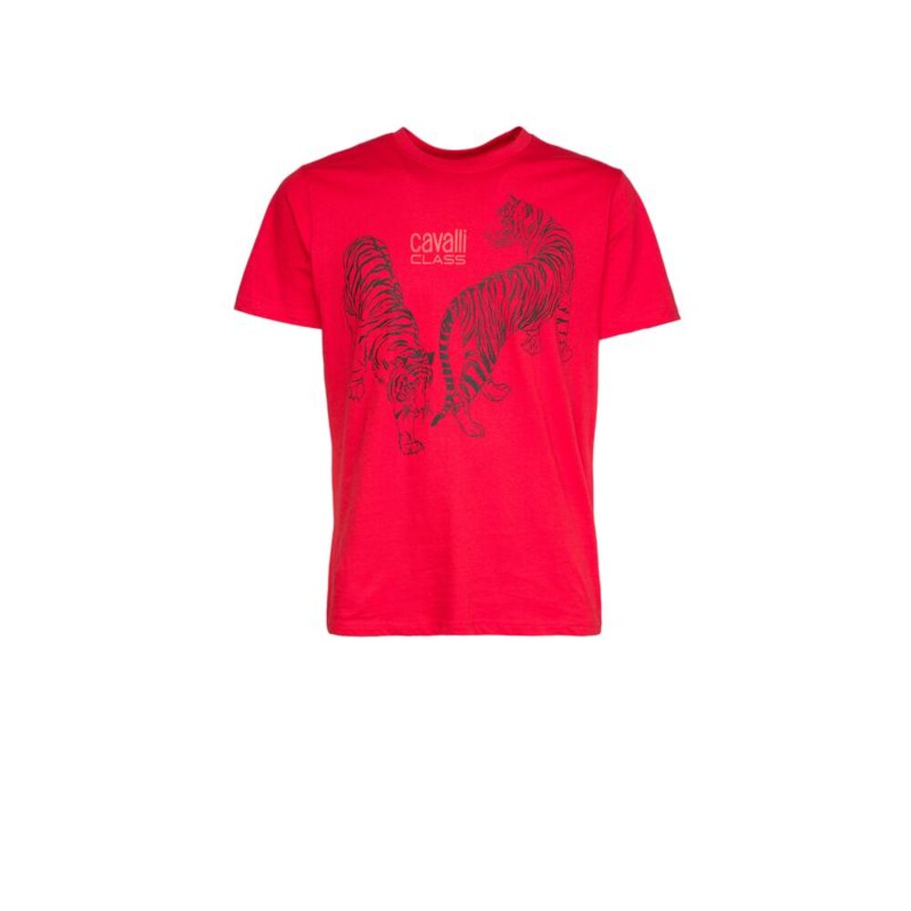 Cavalli Class  Double Tiger Logo Motif Fashion T-Shirt-